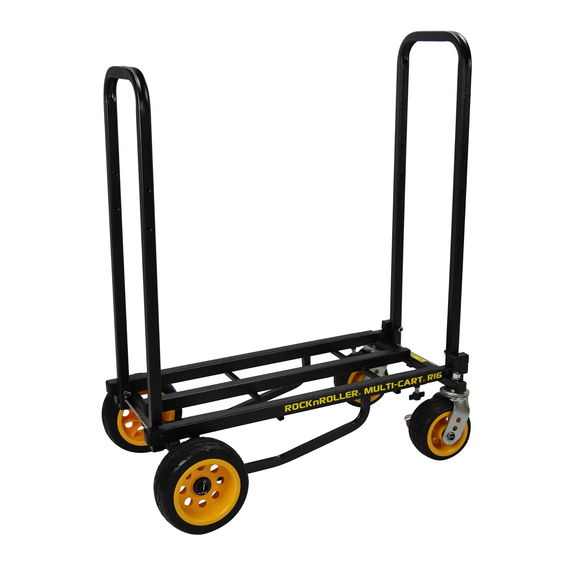 Black Steel Folding Multi-Cart with Yellow Wheels