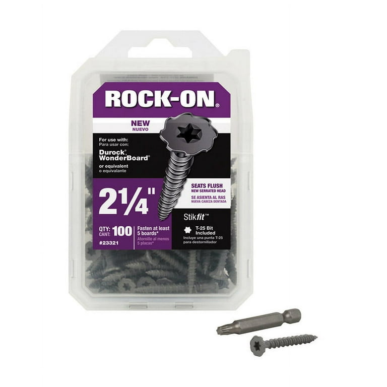 #9 x 2-1/4 in. Serrated Flat Head Star Drive Cement Board Screws (100-Pack) #9 x 2-1/4 in. Serrated Flat Head Star Drive Cement Board Screws (100-Pack)
