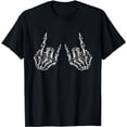thumbnail image 1 of Rock On Band Tees - Rock And Roll Halloween Skeleton Hands T-Shirt, 1 of 5