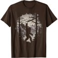 thumbnail image 1 of Rock On Bigfoot Sasquatch Loves Rock And Roll Mountain Trees Unisex T-Shirt for Men Women Kids Toddler,Dark Chocolate Color,Size YXL, 1 of 5