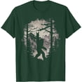 thumbnail image 1 of Rock On Bigfoot Sasquatch Loves Rock And Roll Mountain Trees Unisex T-Shirt for Men Women Kids Toddler,Forest Green Color,Size M, 1 of 5