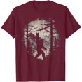 thumbnail image 1 of Rock On Bigfoot Sasquatch Loves Rock And Roll Mountain Trees Unisex T-Shirt for Men Women Kids Toddler,Maroon Color,Size 4XL, 1 of 5