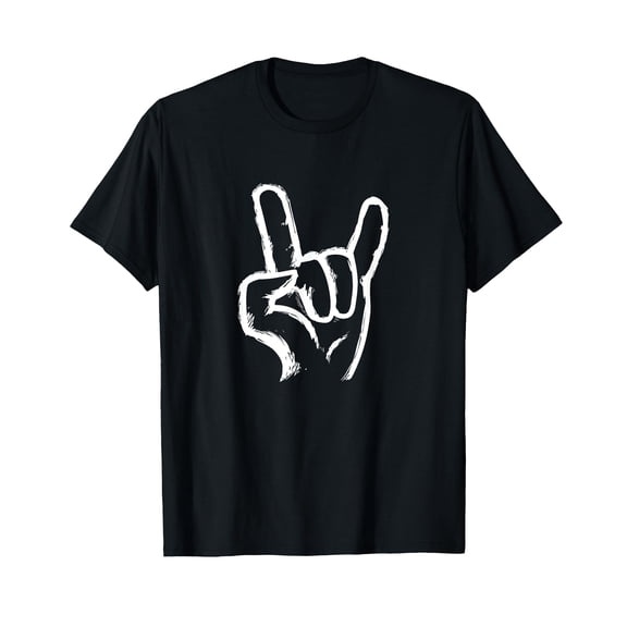 Rock On Hand Sign Symbol Gesture Rock Lover Gift Men Women T-Shirt