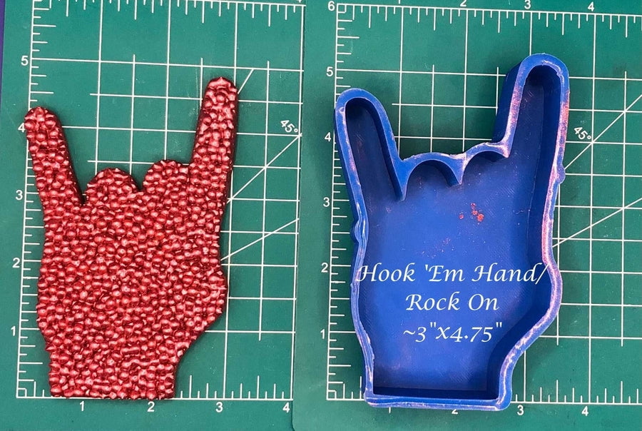 Rock On, Hook'em Hand Silicone Freshie Mold