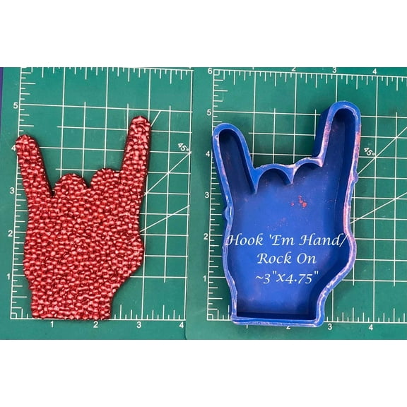 Rock On, Hook'em Hand Silicone Freshie Mold