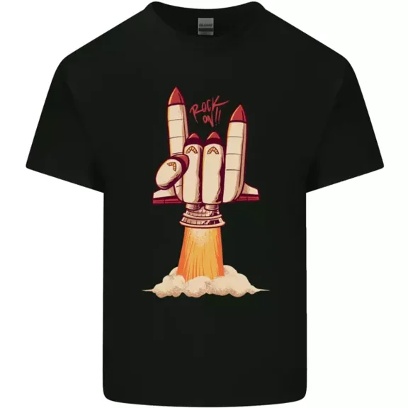 Rock On Salute Space Rocket Ship Mens Womens S-5XL T-Shirt
