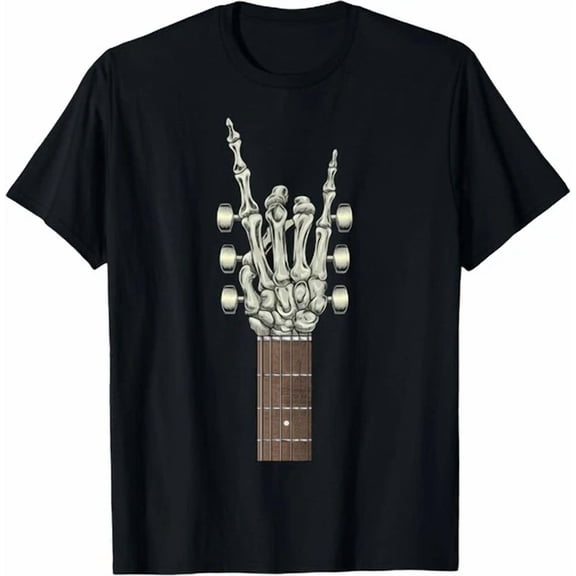 Rock On Skeleton Hand Guitar Gifts Rock Band Unisex T-Shirt