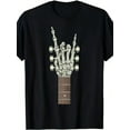 thumbnail image 1 of Rock On Skeleton Hand Guitar Rock& Roll Men Women Rock Band T-Shirt, 1 of 4