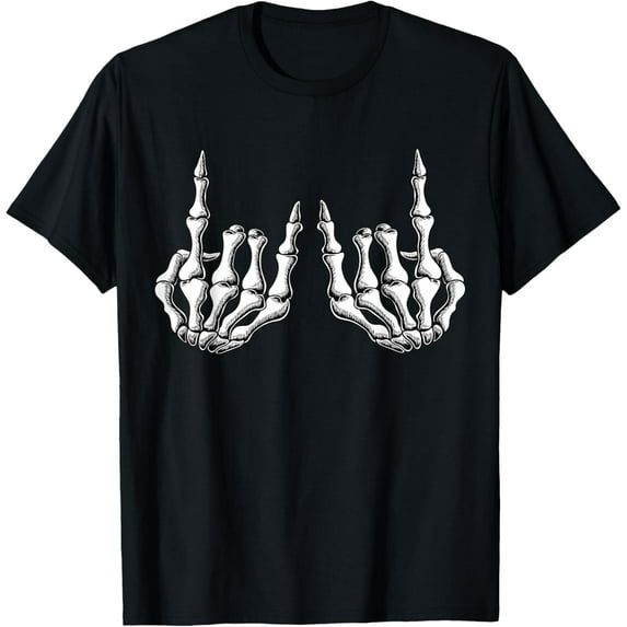 Rock On Skeleton Hand Rock And Roll Men Women Rock Band T-Shirt100% cotton short-sleeved shirt for both men and women
