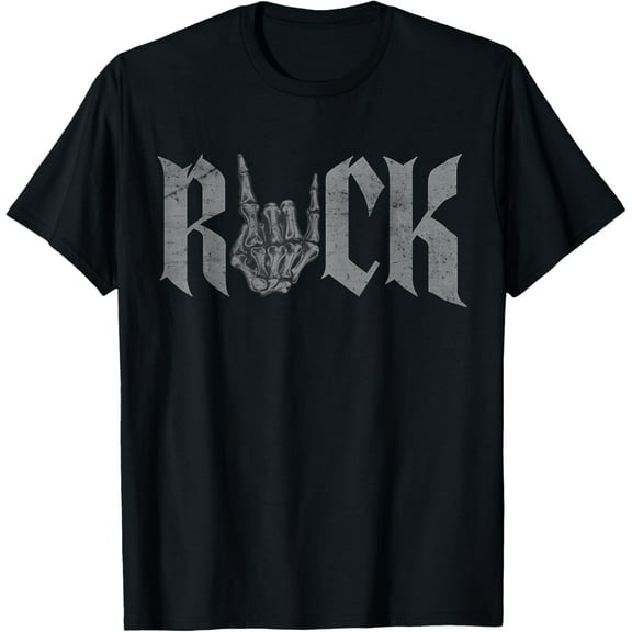 Rock On Skeleton Hand Rock and Roll Rock Music Band T-Shirt
