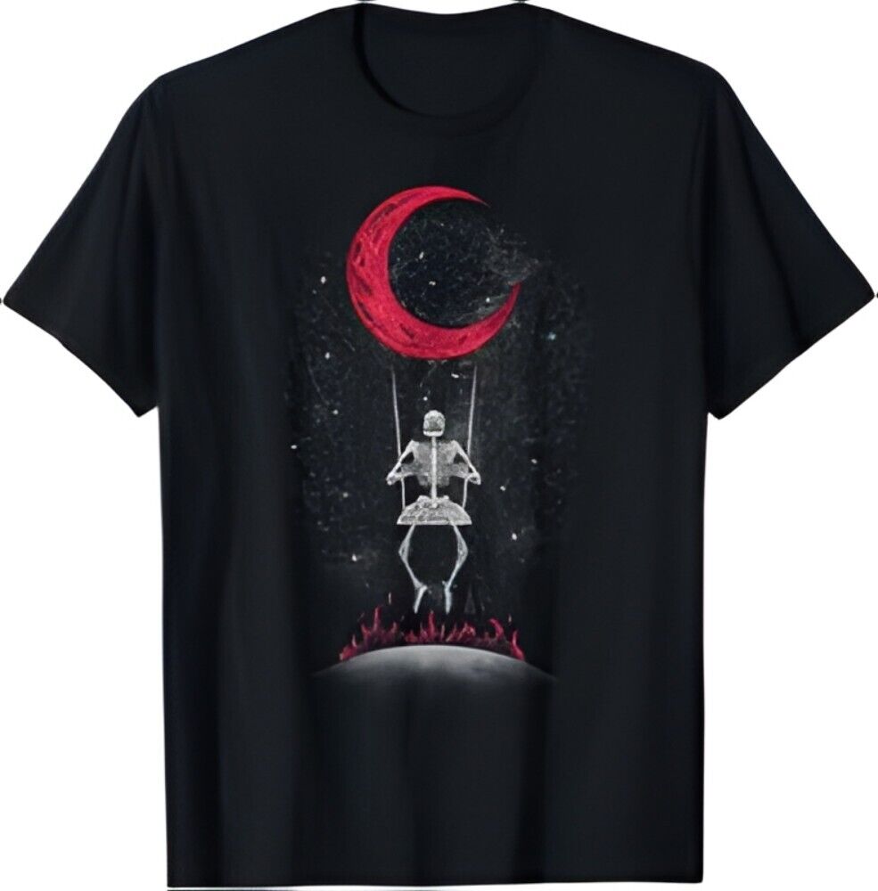 Rock On Skeleton Moon Swing Band Rock And Roll TShirt