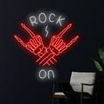 thumbnail image 1 of Rock On Skeleton Rock Hand Led Sign, Rock N Roll Neon Light, Skeleton Rock Hand Neon Sign, Music, 1 of 5