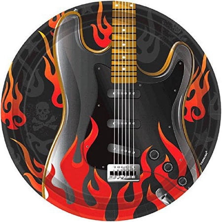 Rock On Skull and Flames Extra Large Paper Plates (8ct)