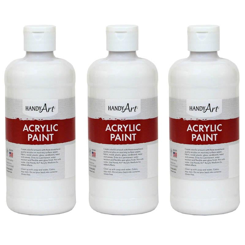 Rock Paint & Handy Art RPC101005-3 16 oz Acrylic Paint, Blockout White - 3 Each