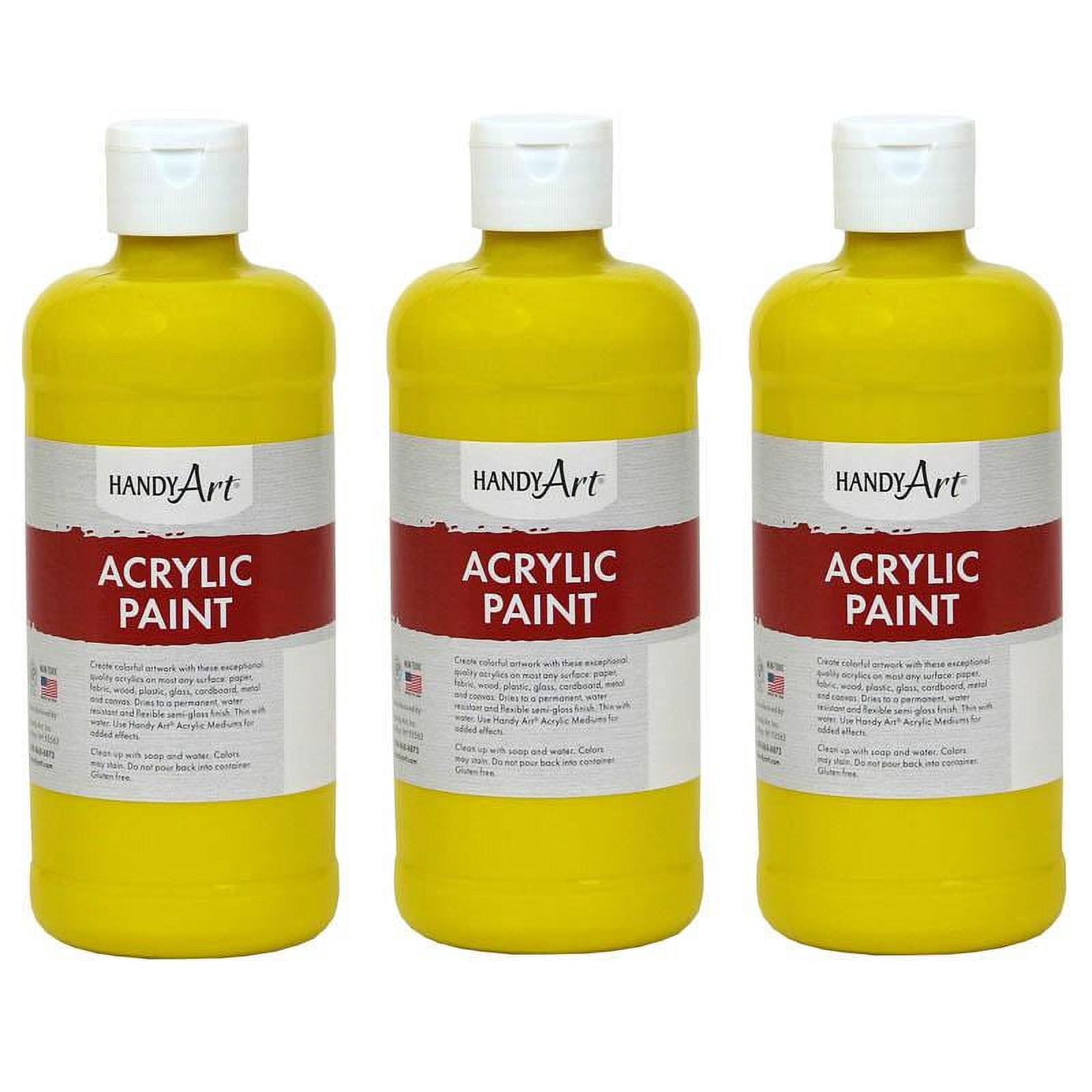 Rock Paint & Handy Art RPC101010-3 16 oz Acrylic Paint, Chrome Yellow - 3 Each
