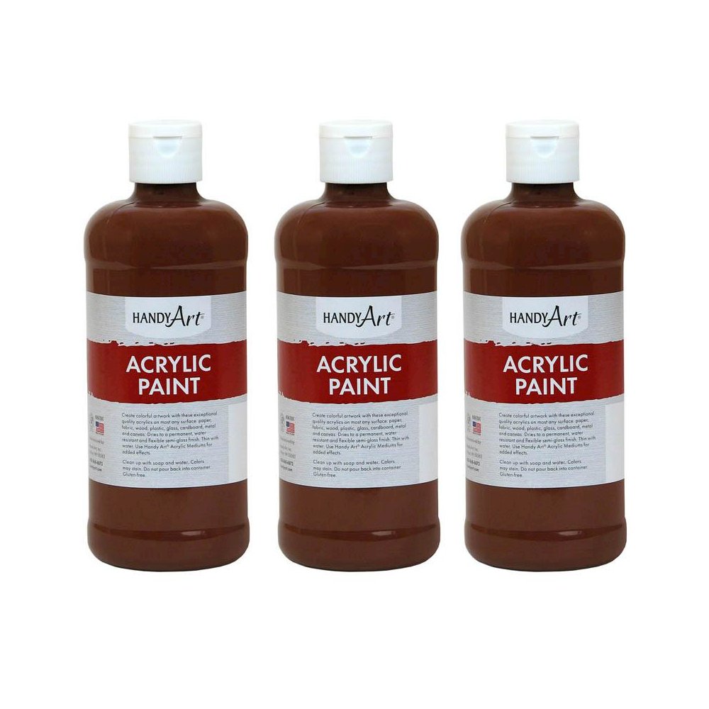 Rock Paint & Handy Art RPC101085-3 16 oz Acrylic Paint, Burnt Sienna ...