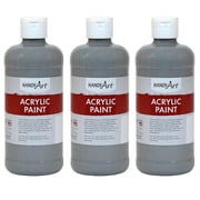 Rock Paint & Handy Art RPC101105-3 16 oz Acrylic Paint, Gray - 3 Each