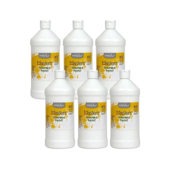 Rock Paint & Handy Art RPC203705-6 32 oz Little Masters Tempera Paint, White - 6 Each