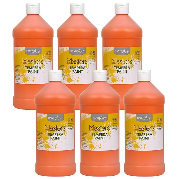 Rock Paint & Handy Art RPC203715-6 32 oz Little Masters Tempera Paint, Orange - 6 Each