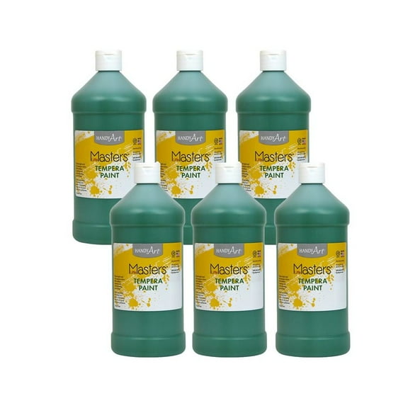 Rock Paint & Handy Art RPC203745-6 32 oz Little Masters Tempera Paint, Green - 6 Each