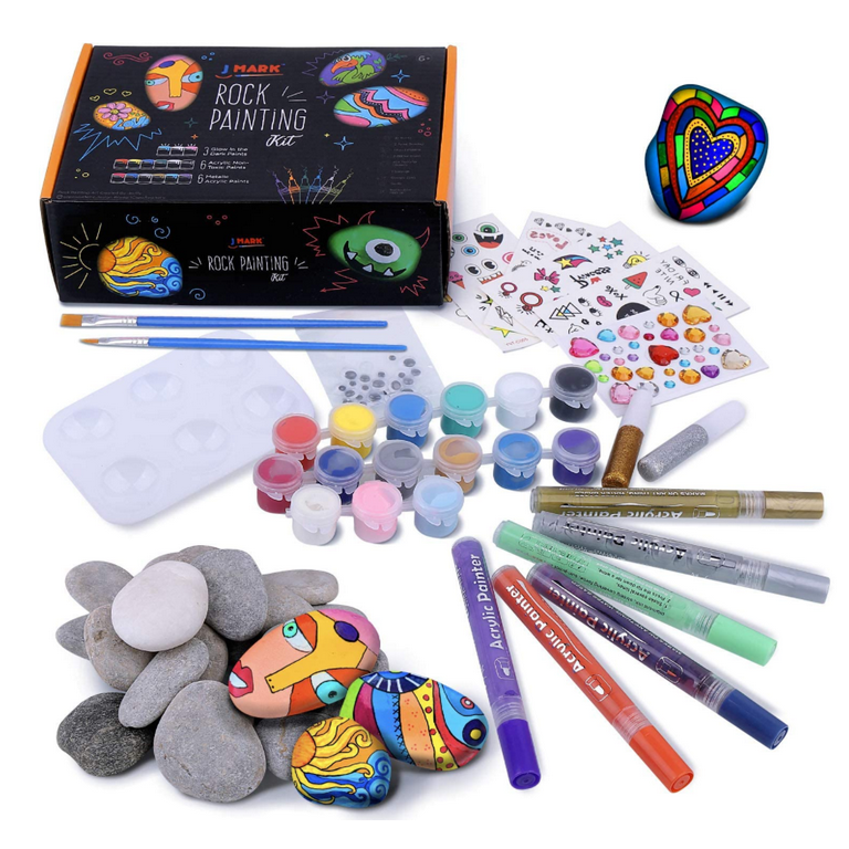  JOYIN 12 Rock Painting Kit & Gem Art Kit with 2800+