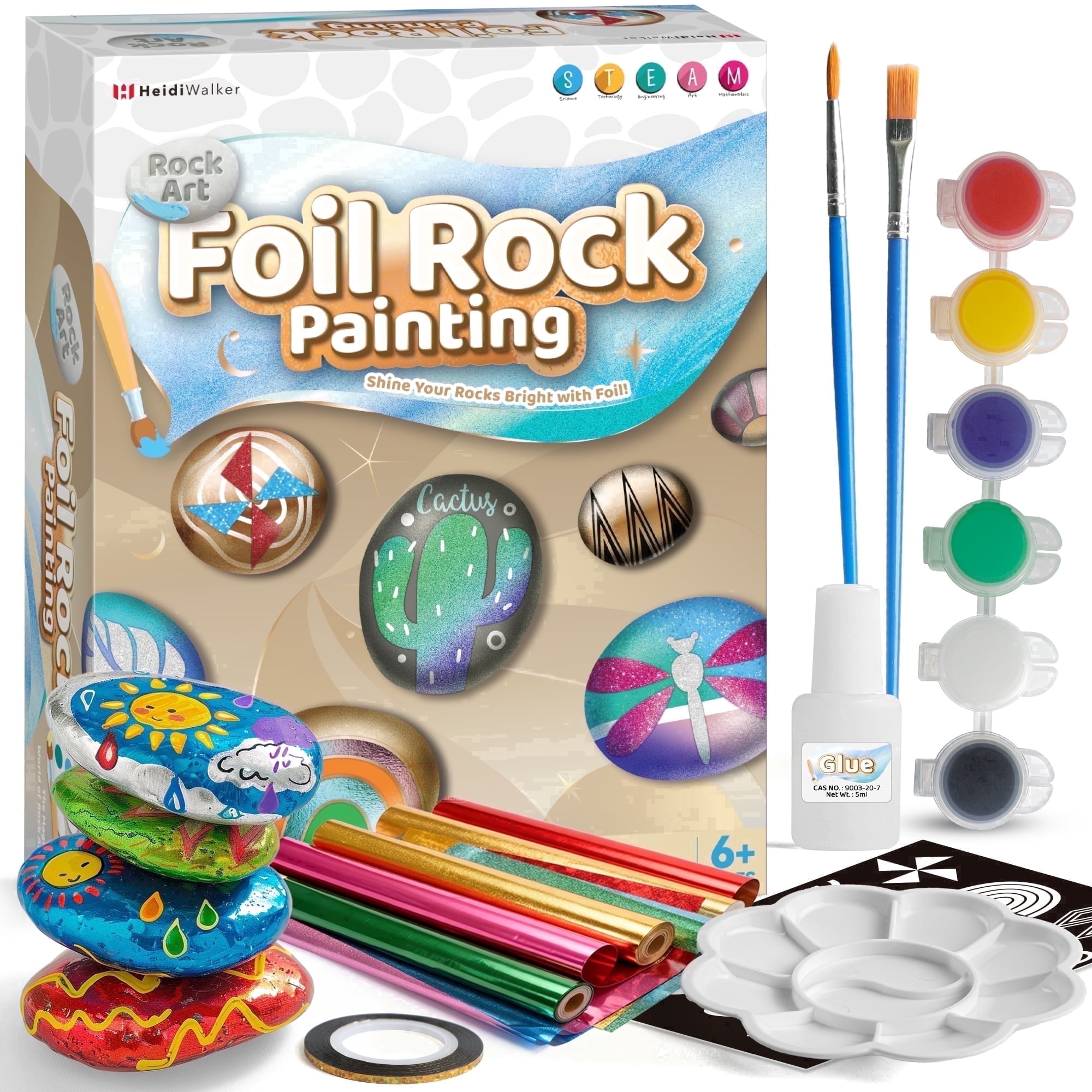 Piano Potato Foil Rock Painting Kit for Kids Ages 6-12, All-in-One DIY Arts and Crafts Set for Girls Boys, Family Creative Activity, Ideal Birthday Gift