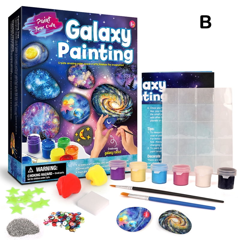 42 Piece Rock Paint Bundle Rocks, Acrylic Paint Markers, Glow in the Dark,  Metallic and Acrylic Paints, Transfer Stickers 
