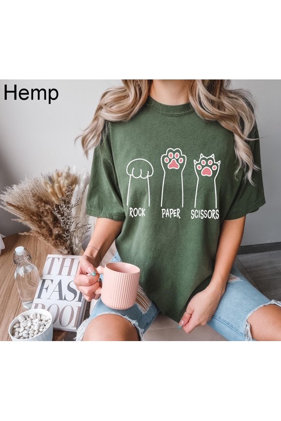 Rock Paper Scissors Cat Paw For Lover Owner Paws Mom Lady T-Shirt