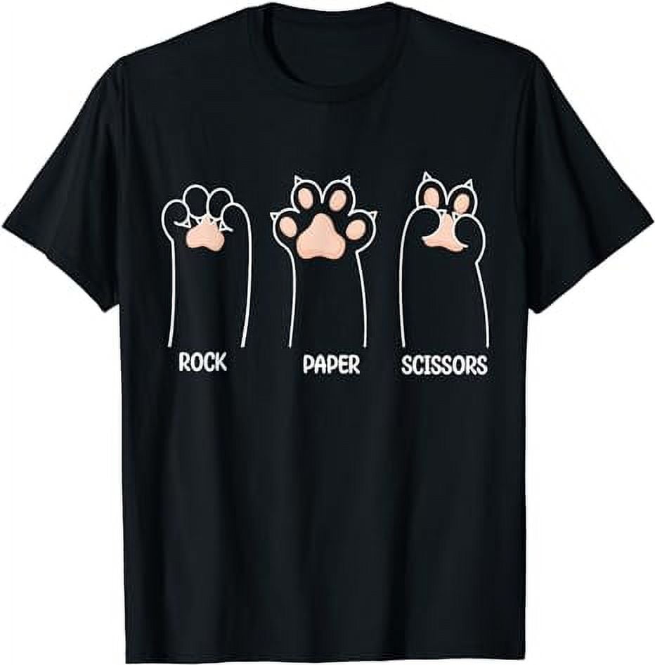 Rock paper scissors cat paw funny cat gifts for women men t shirt