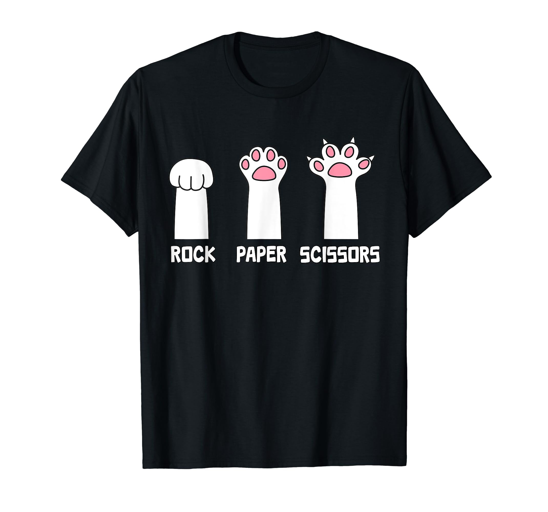 Rock Paper Scissors Cat Paws Game Cute Paw Funny Cat TShirt