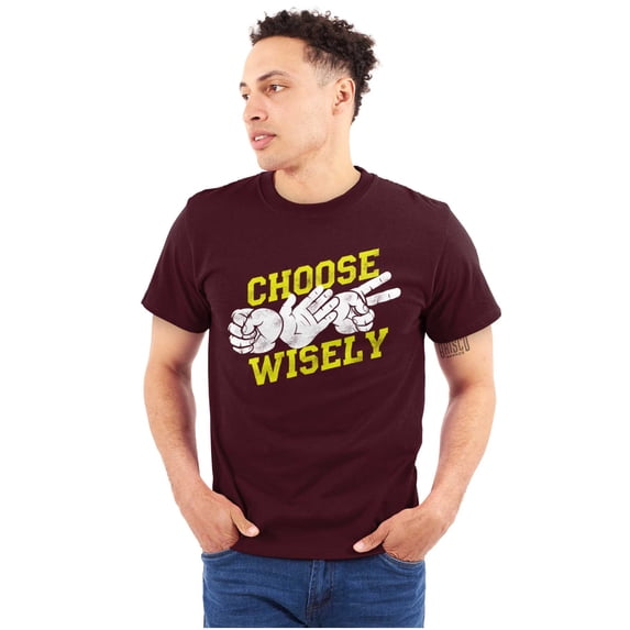 Rock Paper Scissors Choose Wisely Fun Men's Graphic T Shirt Tees Brisco Brands 2X