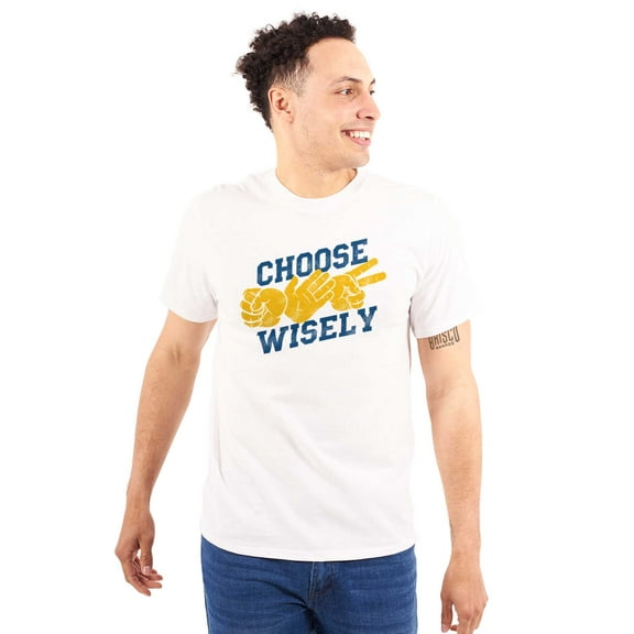 Rock Paper Scissors Choose Wisely Fun Men's Graphic T Shirt Tees Brisco Brands X