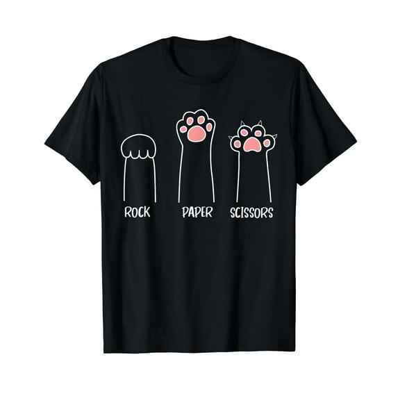 Rock Paper Scissors Hand Game Cute Paw Funny Cat Unisex T-Shirt Cute Cats Gift Lover Cat Shirt