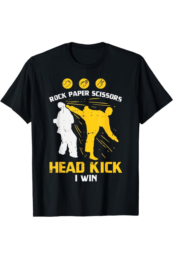 Rock Paper Scissors Headkick Win Funny Taekwondo Karate, Gift T-Shirt mens t tehirt men,black,women,misfits,journey ,boys