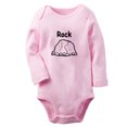 thumbnail image 1 of Rock, Paper, Scissors & Rock Image Rompers, Newborn Baby Unisex Bodysuits, Infant Jumpsuits, Toddler 0-12 Months Kids Long Sleeves Oufits (Pink, 6-12 Months), 1 of 4