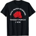 thumbnail image 1 of Rock Paper Scissors Throat Punch Tee Sarcastic Humor Tee T-Shirt, 1 of 4