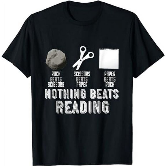 Rock Paper Scissors Vintage Nothing Beats Reading Hand Game T-Shirt