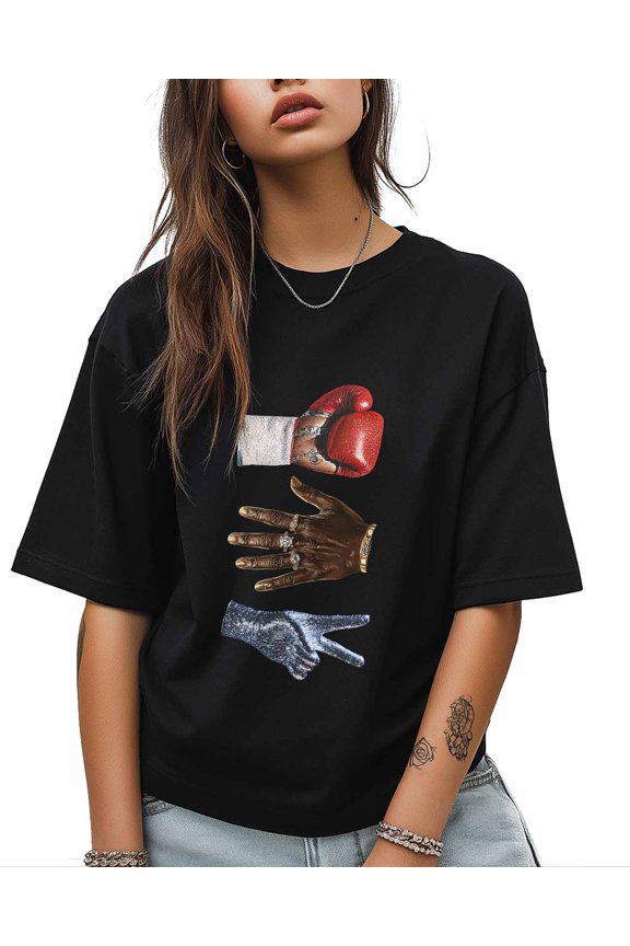 Rock Paper T Shirts for Women Short Sleeve Cotton Crewneck T-Shirt Scissors Tee Tops Casual Basic T-Shirts, XS-5XL Black XS