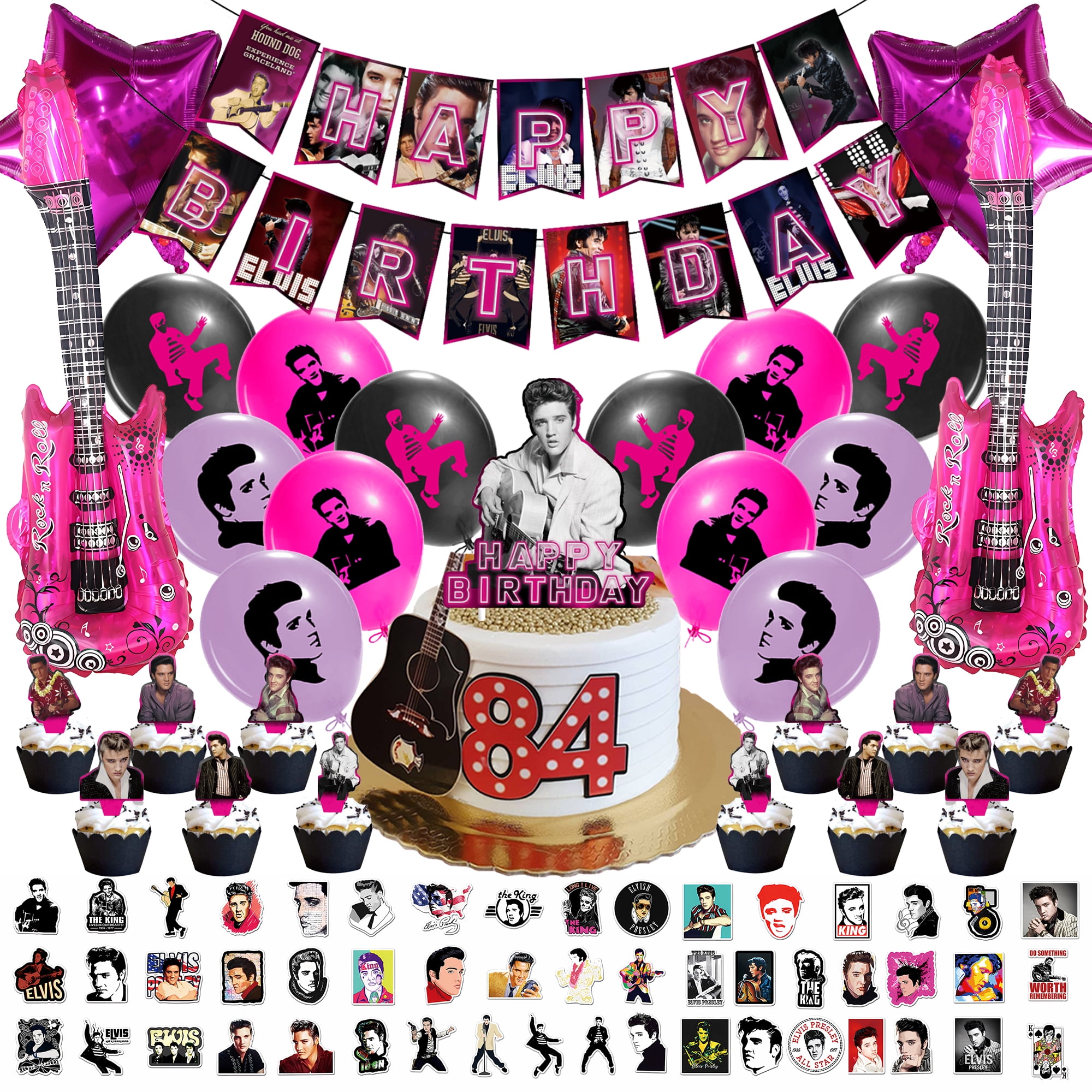 Rock Party Decorations Rock Music Elvi Birthday Party Supplies Includes ...