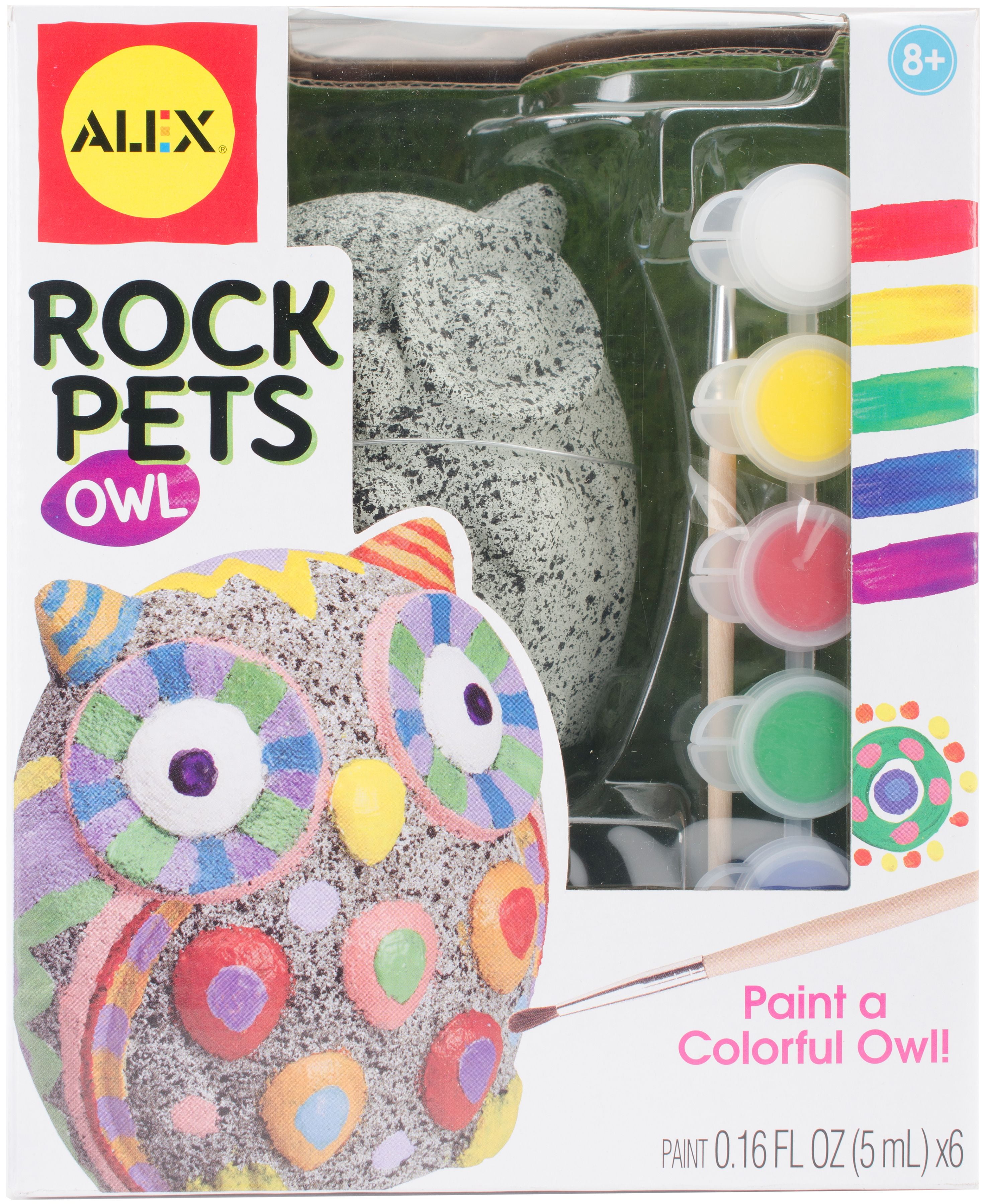 24 Piece Owl Rock Painting Kit for Adults, Kids with Paint Pods, Brushes  and Figurines
