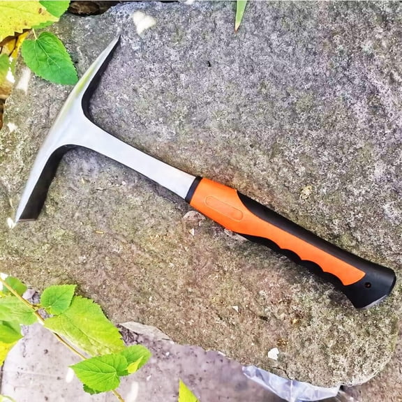 Rock Pick, Forged Brick Hammer, Geologist Rock Pick, Mason's/Bricklayer's Hammer with Pointed Tip & Forged Steel Construction, Shock Reduction Handle
