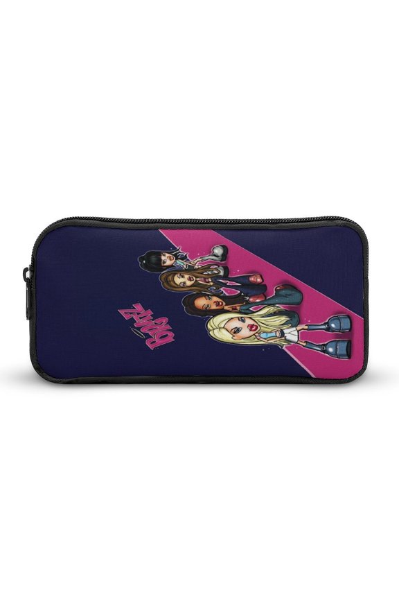 Rock Br-at,zPink Pencil Cases Pencil Pouch Office Supplies Coin Purse Wallet Black