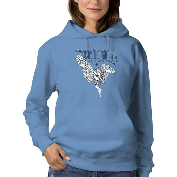Rock Poster W Angel Girl Hoodie Women -Image by Shutterstock, Female 3X-Large