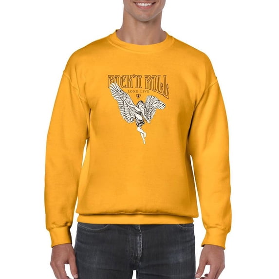 Rock Poster W Angel Girl Sweatshirt Men -Image by Shutterstock, Male Small