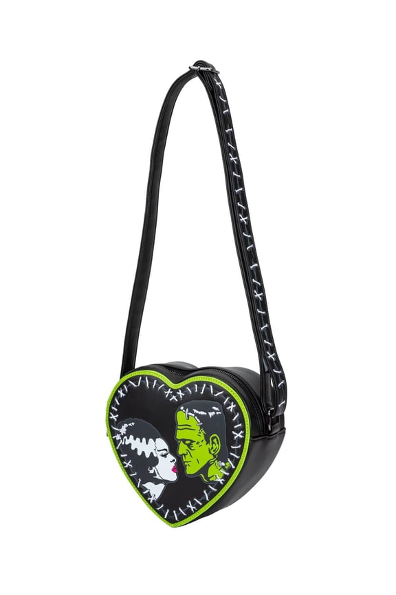 Bride of Frankenstein Stitch Heart Mini Cross Body Bag