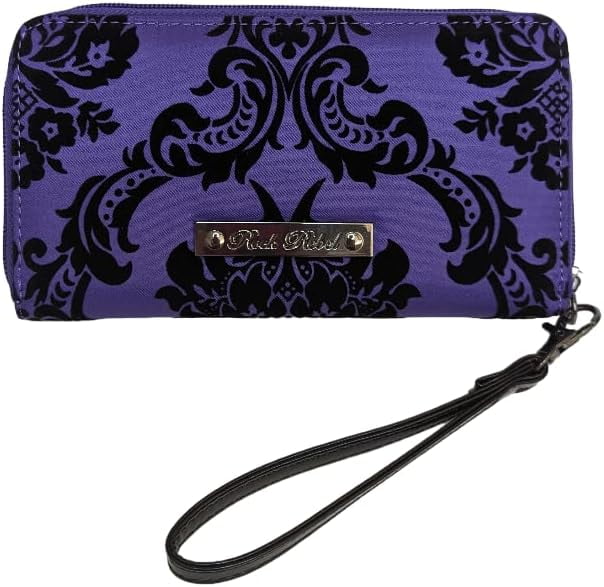 Rock Rebel Damask Zip Around Wallet Purple - Walmart.com