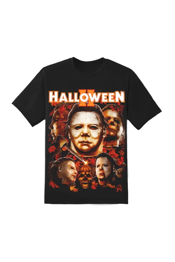 Men's Halloween 2 Michael Collage T-Shirt Black Small