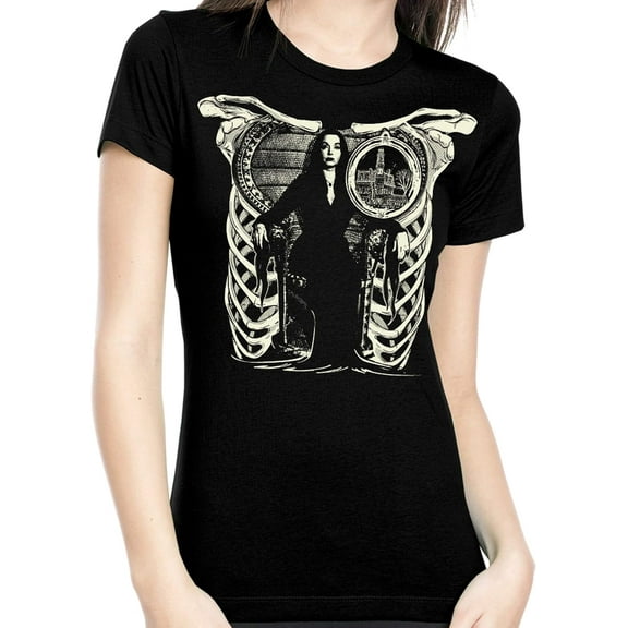 Rock Rebel Women's Addams Family Morticia T-Shirt Black Medium