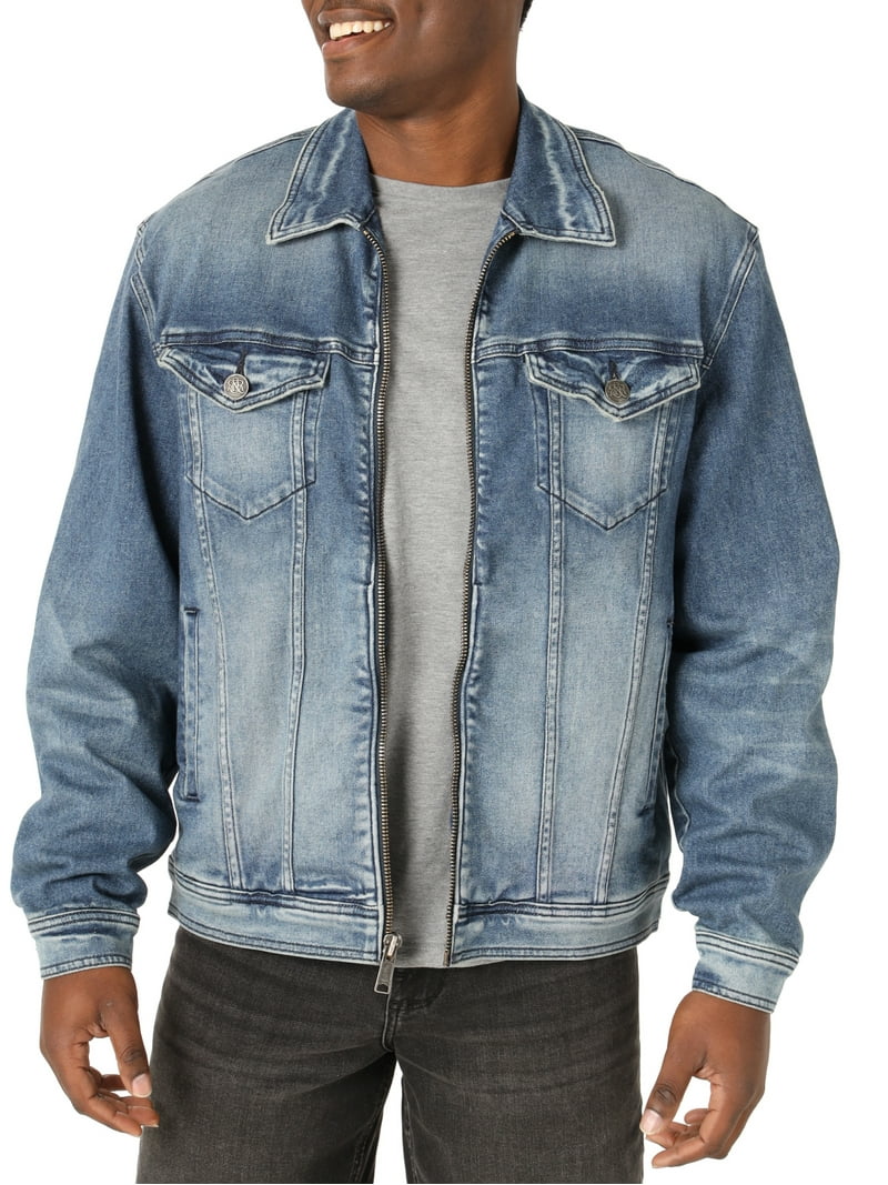 Rock & Republic Men's Denim Zippered Jacket with Ultra