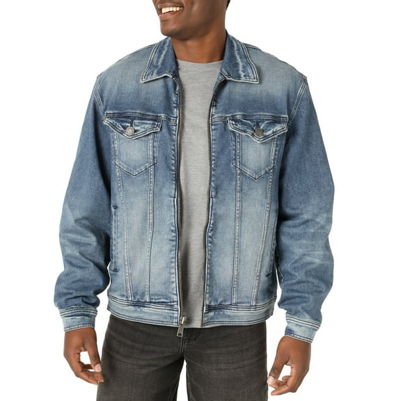 Rock & Republic Men's Denim Zippered Jacket with Ultra Comfort Denim